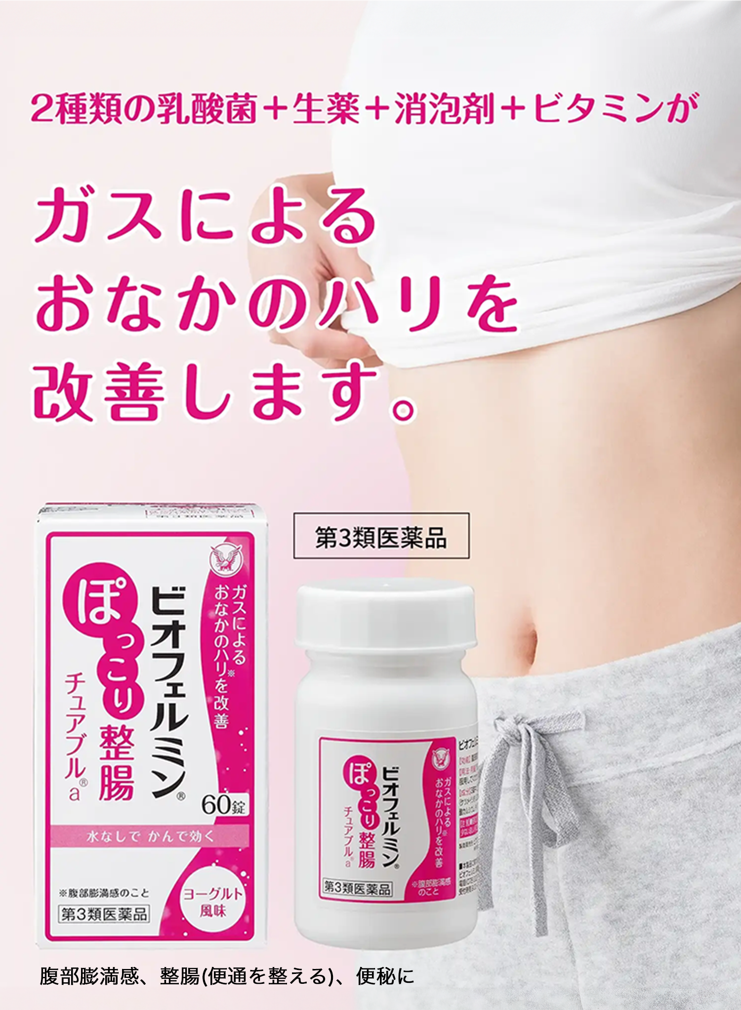 ビオフェルミンぽっこり整腸チュアブルa 60錠【第3類医薬品】